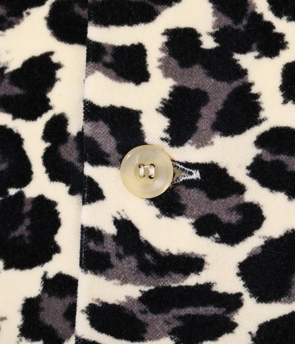 Lot No. SE28973 / Mid 1950s Style Velveteen Sports Shirt LEOPARD