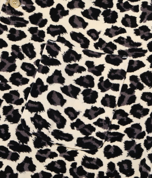 Lot No. SE28973 / Mid 1950s Style Velveteen Sports Shirt LEOPARD