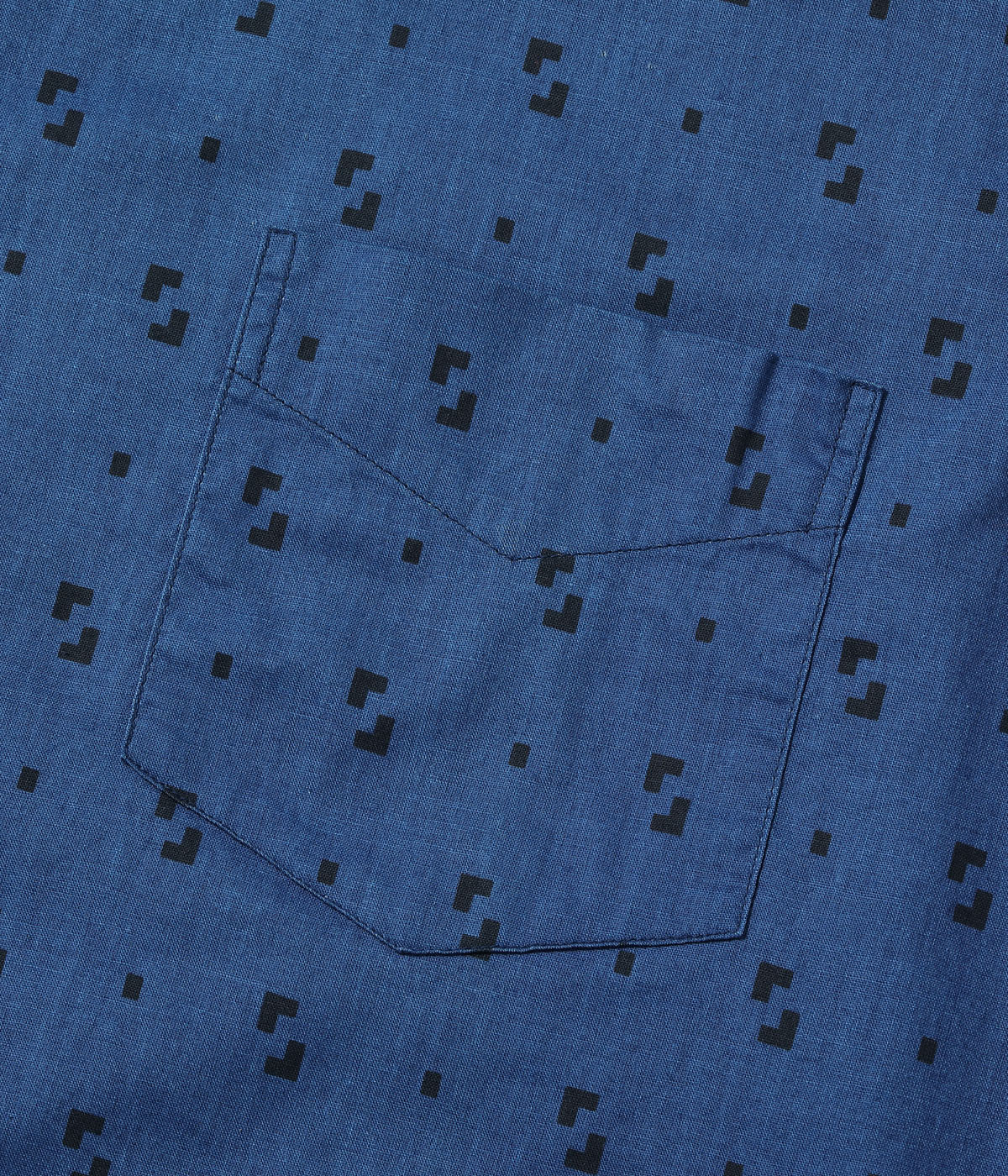 Lot No. SC39511 / FICTION ROMANCE 3.5oz. INDIGO PRINT OPEN SHIRT