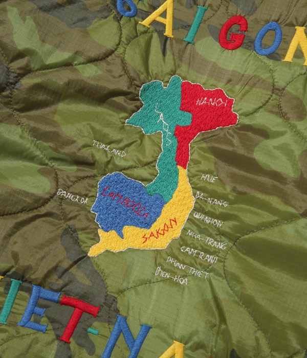 Lot No. TT14901-119 / Mid 1960s Style Reversible Vietnam Jacket TIGER  VIETNAM MAP (BLACK)