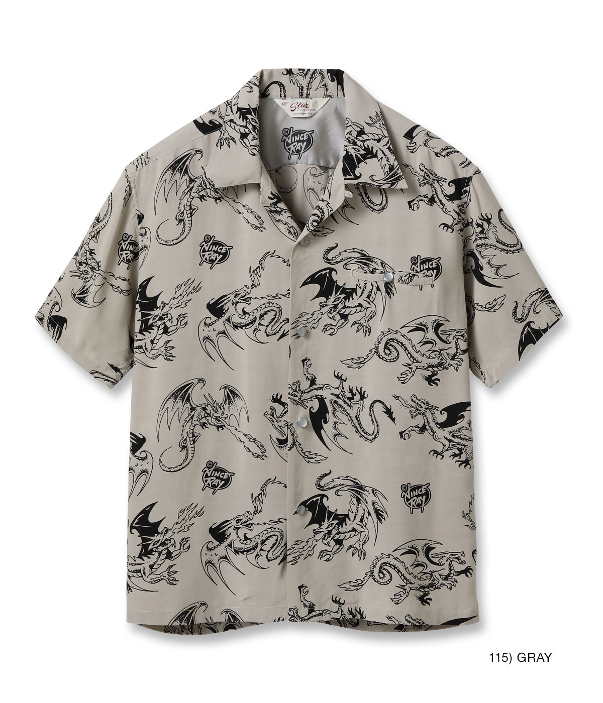 Lot No. SH39309 / HIGH DENSITY RAYON OPEN SHIRT RETURN OF THE DRAGON by VINCE RAY
