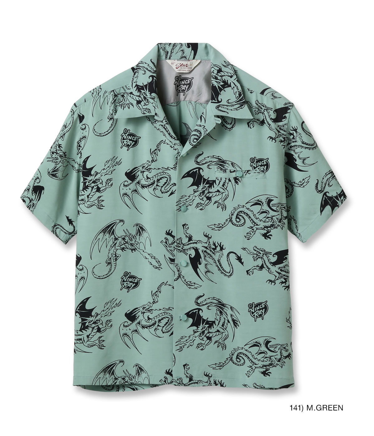 Lot No. SH39309 / HIGH DENSITY RAYON OPEN SHIRT RETURN OF THE DRAGON by VINCE RAY