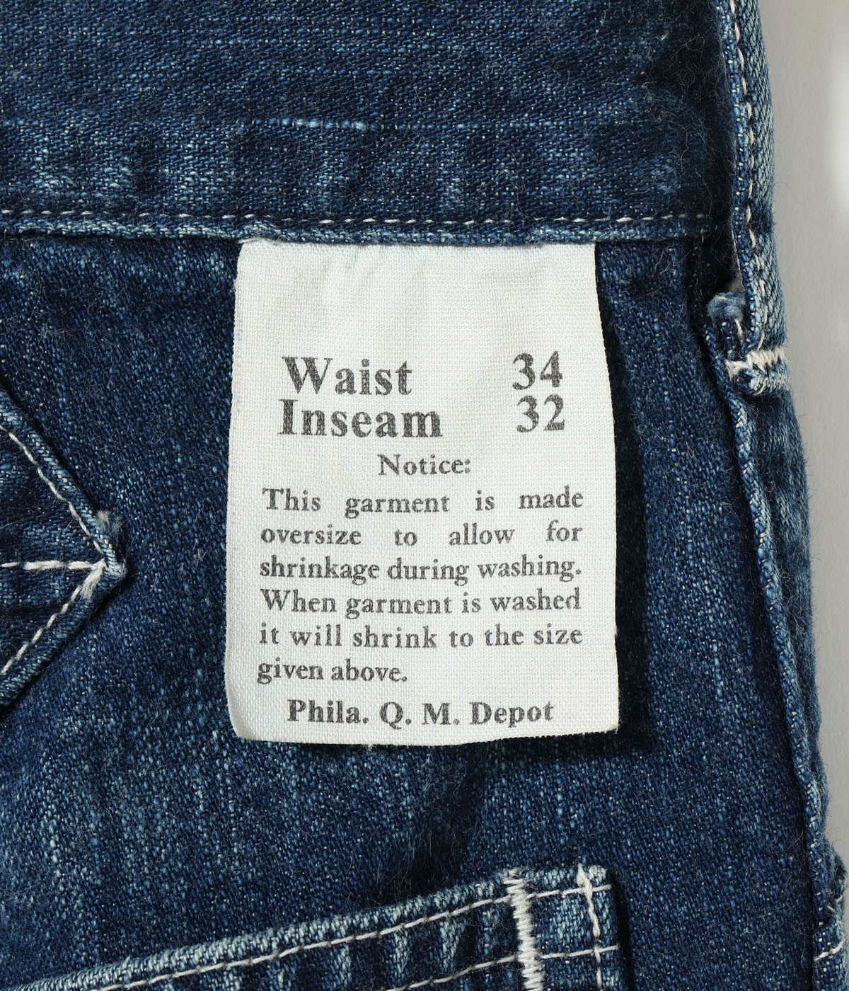 Lot No. BR41106H / TROUSERS, WORKING, DENIM VINTAGE WASHED