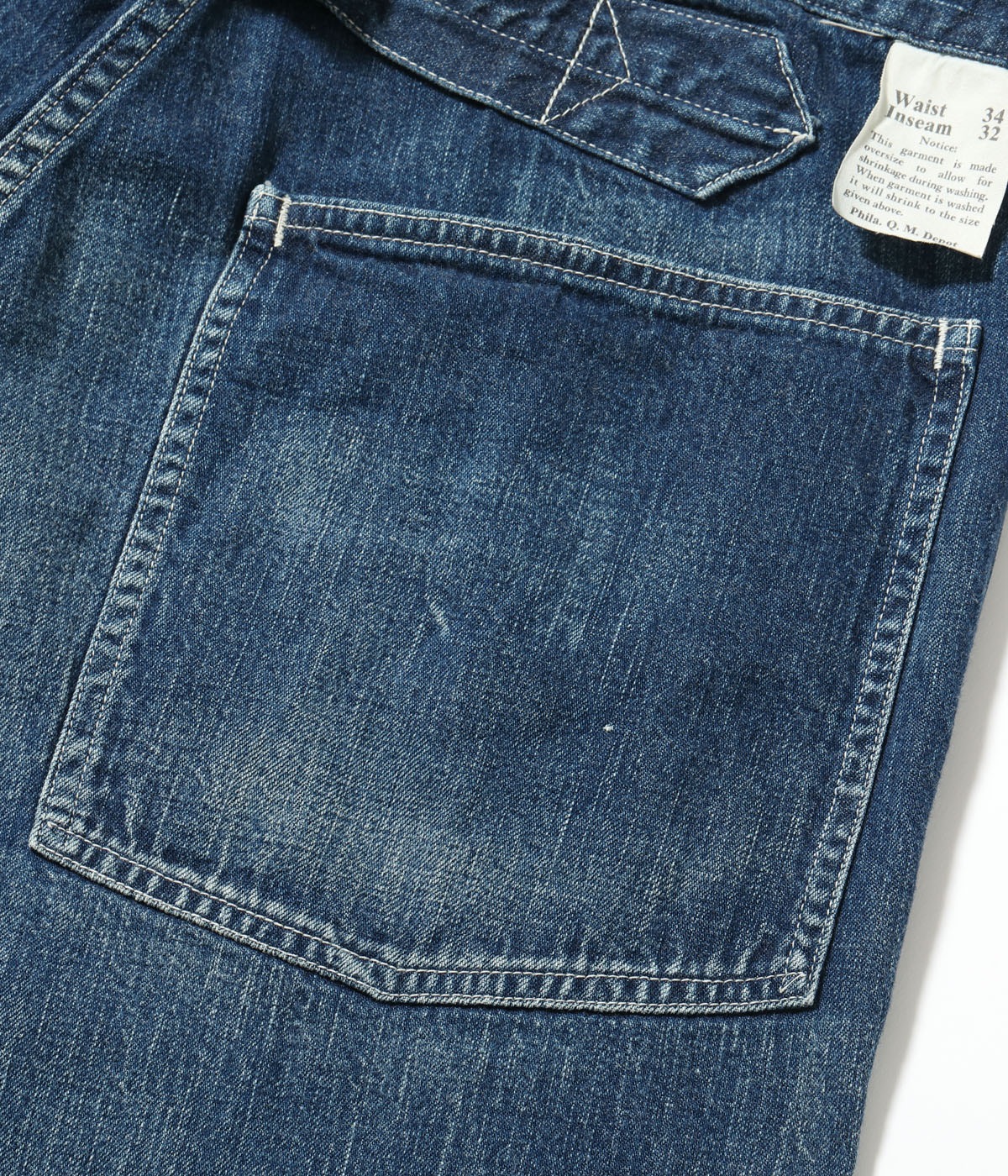 Lot No. BR41106H / TROUSERS, WORKING, DENIM VINTAGE WASHED