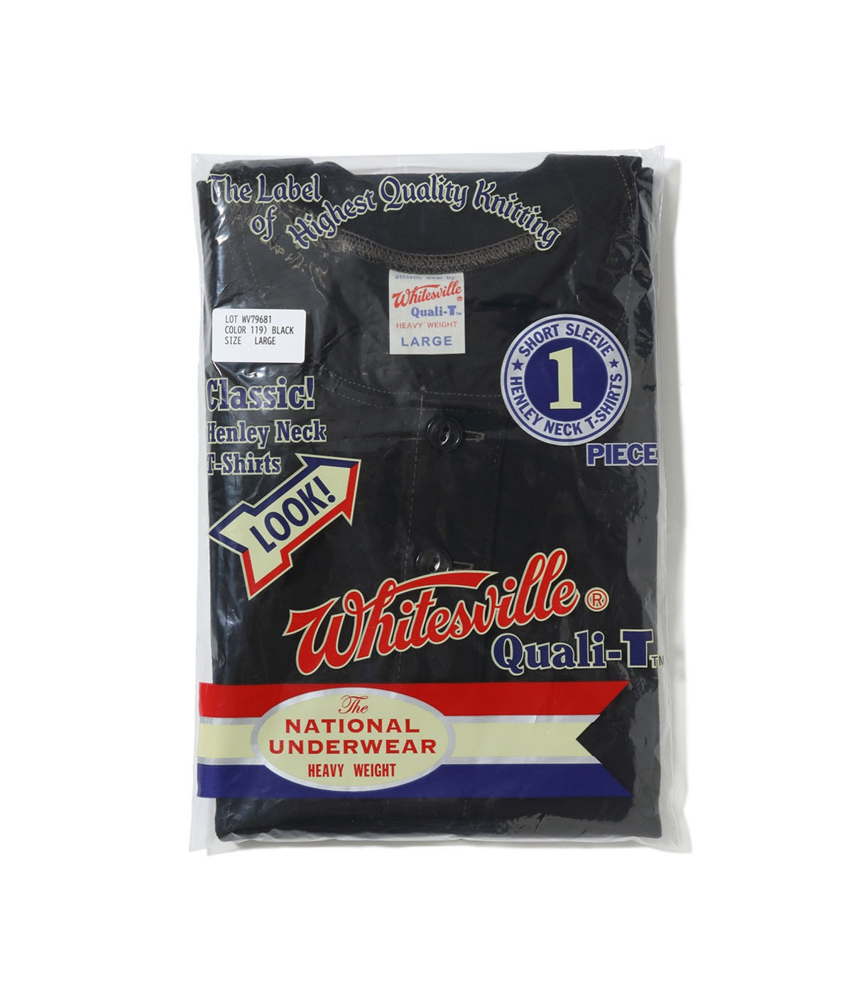 Lot No. WV79681 / WHITESVILLE HENLEY NECK PACK T-SHIRT