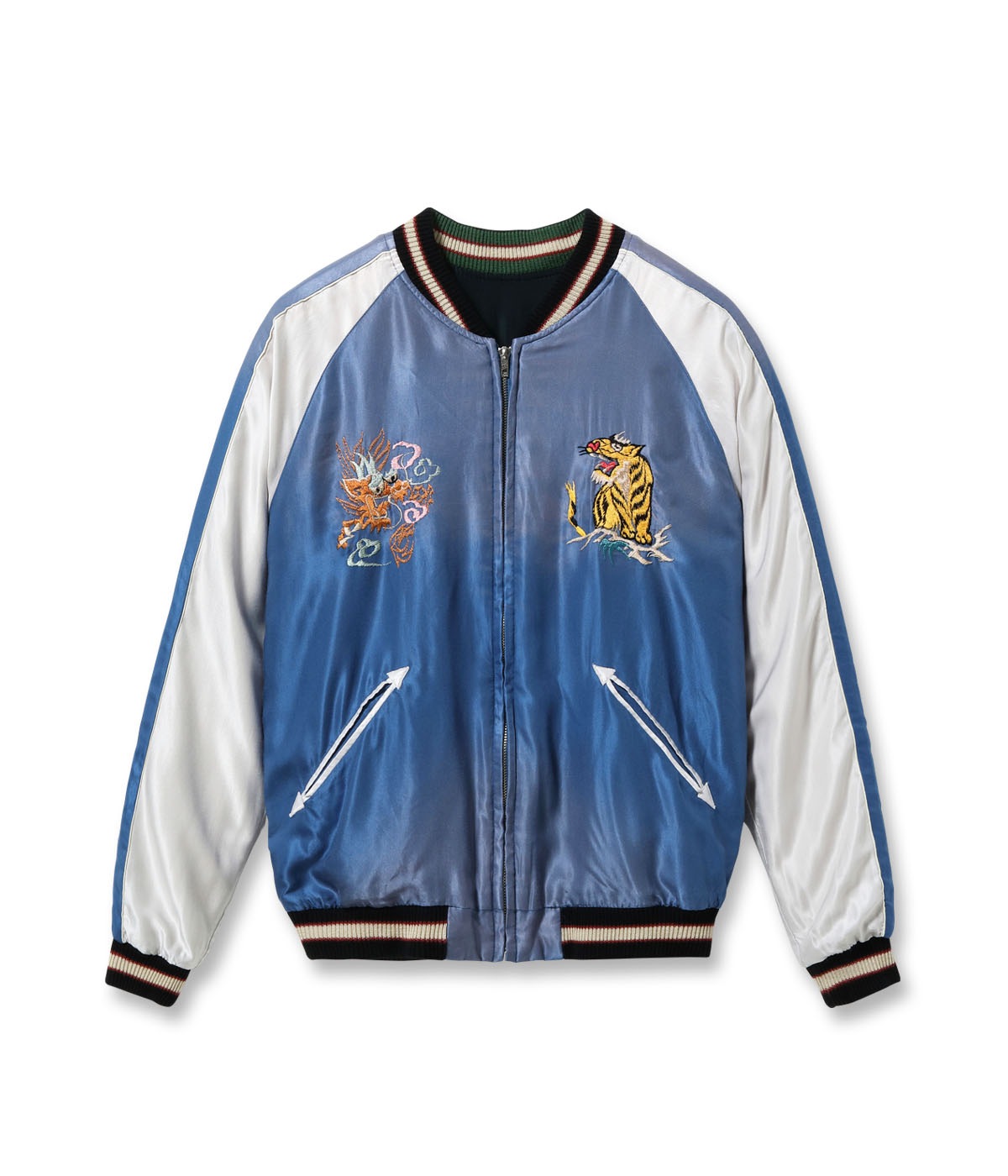 2026ǯ10��6������ / Lot No. TT15976-119 / Early 1950s Style Acetate Souvenir Jacket ��ROARING TIGER�� �� ��GOLD DRAGON�� (AGING MODEL)
