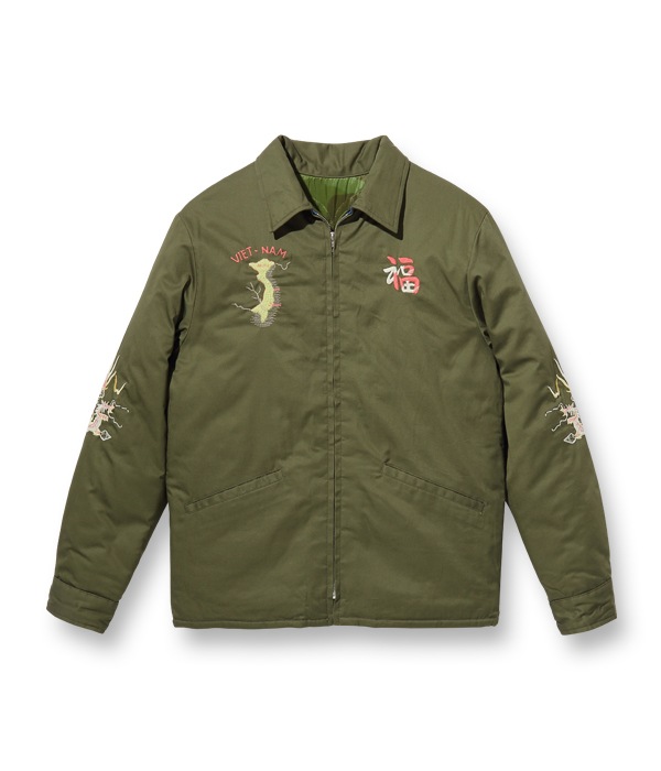 Lot No. TT14901-149 / Mid 1960s Style Reversible Vietnam Jacket TIGER  VIETNAM MAP (OLIVE)