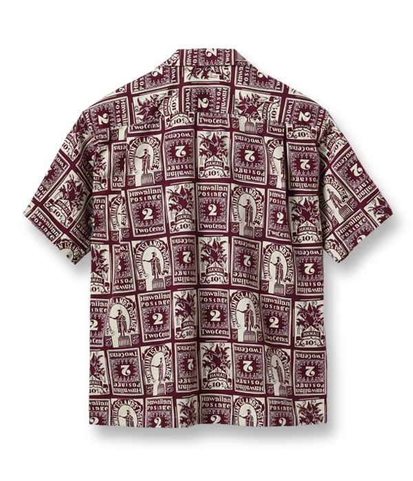 Lot No. SS39096 / COTTON HERRINGBONE OPEN SHIRT HAWAIIAN STAMP