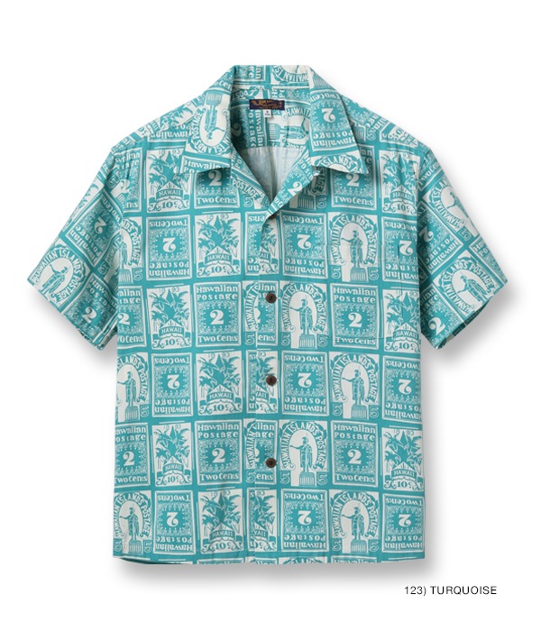 Lot No. SS39096 / COTTON HERRINGBONE OPEN SHIRT HAWAIIAN STAMP