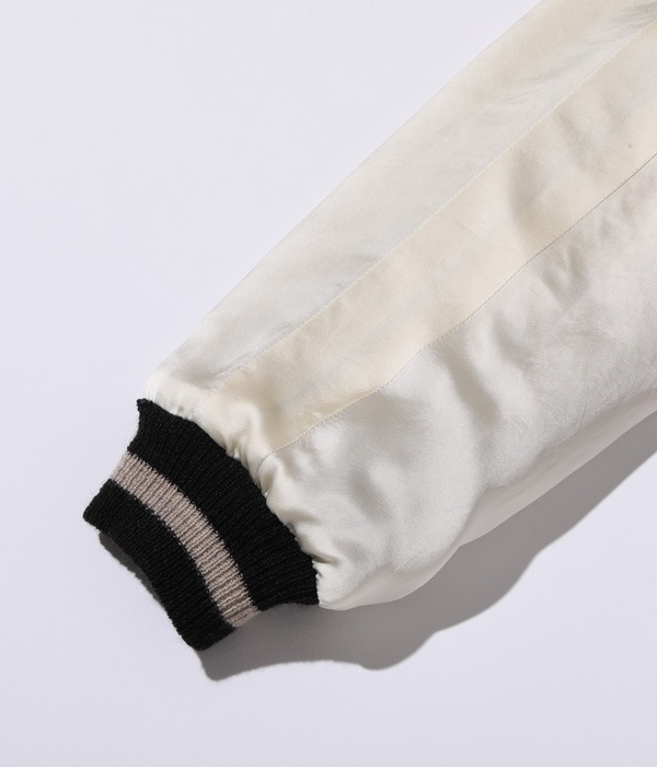 Lot No. TT15197-119 / Mid 1950s Style Velveteen  Acetate Souvenir Jacket KOSHO & CO. Special Edition SKULL  WHITE EAGLE