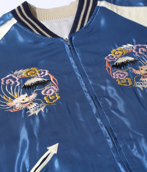 Lot No. TT15390-190 / Late 1940s Style Acetate Souvenir Jacket ��EAGLE�� �� ��JAPAN MAP��