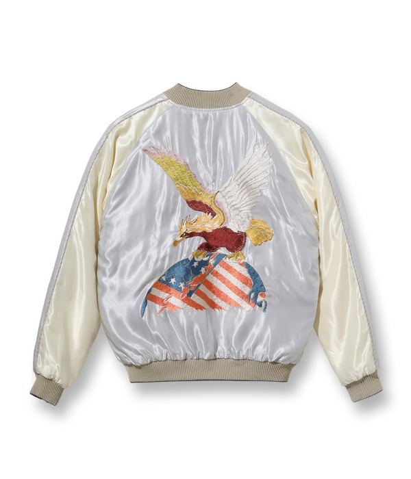 Lot No. TT15390-190 / Late 1940s Style Acetate Souvenir Jacket ��EAGLE�� �� ��JAPAN MAP��