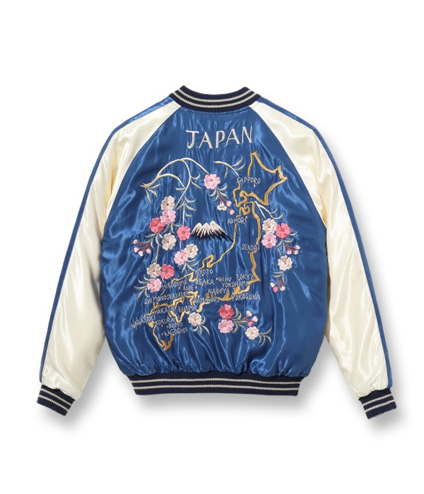 Lot No. TT15390-190 / Late 1940s Style Acetate Souvenir Jacket ��EAGLE�� �� ��JAPAN MAP��