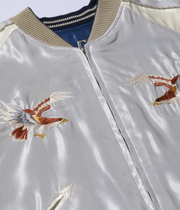 Lot No. TT15390-190 / Late 1940s Style Acetate Souvenir Jacket ��EAGLE�� �� ��JAPAN MAP��