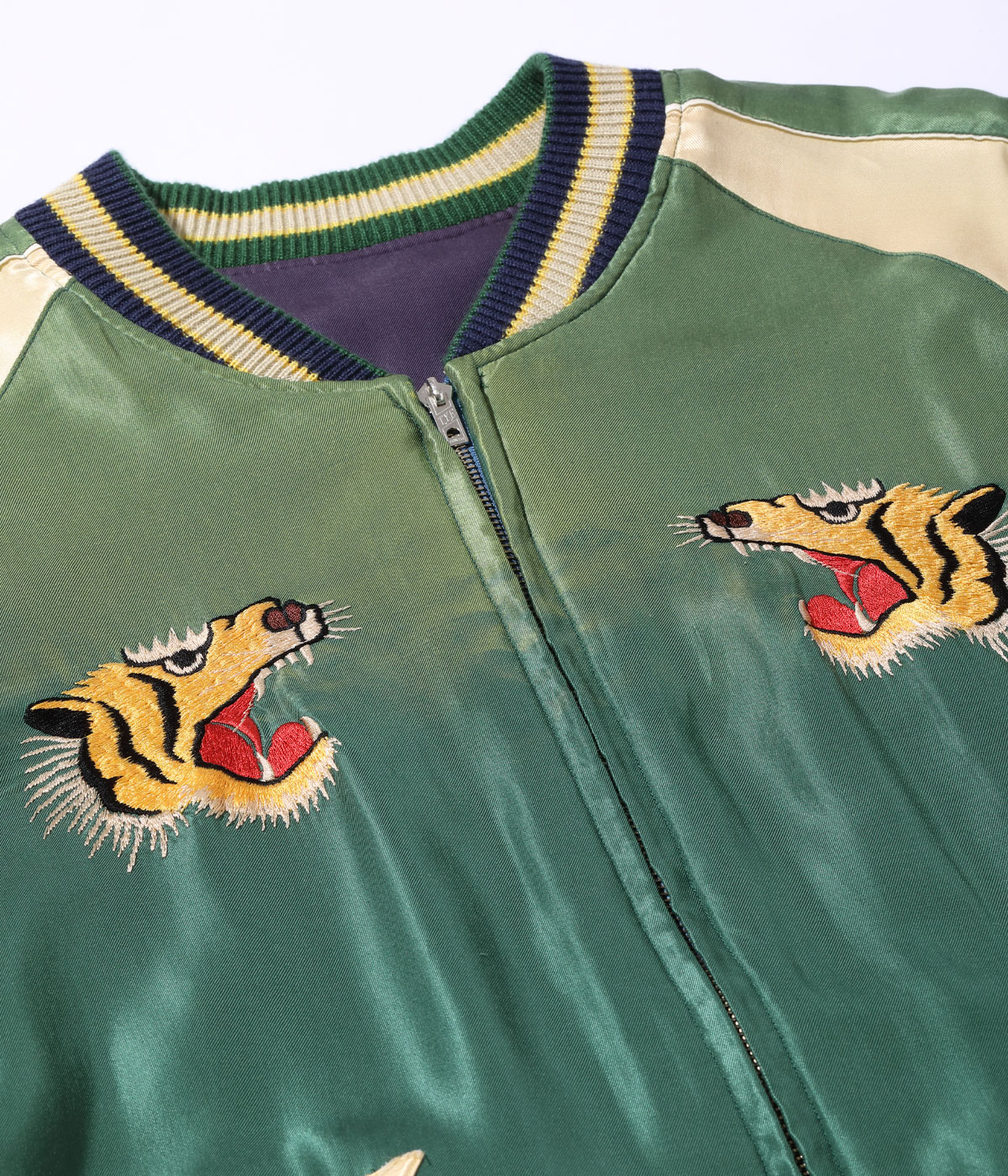 Lot No. TT15492-128 / Mid 1950s Style Acetate Souvenir Jacket ��DRAGON�� �� ��DRAGON & TIGER�� (AGING MODEL)