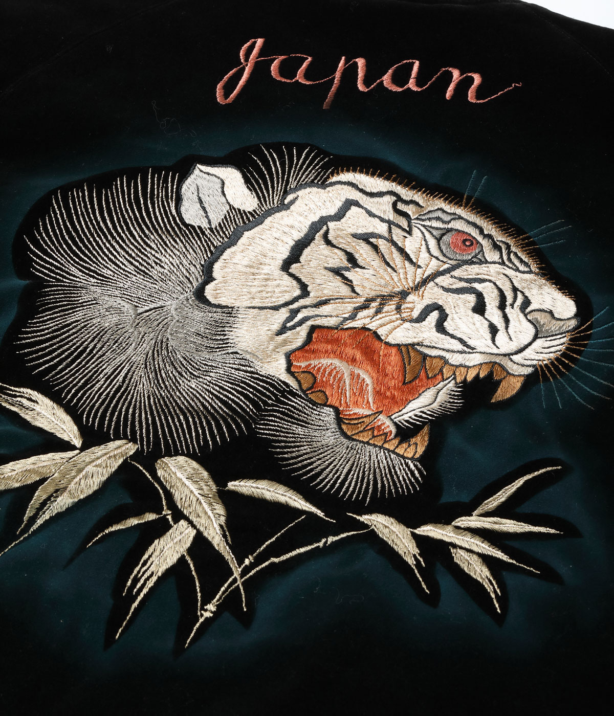 Lot No. TT15809-119 / Mid 1950s Style Velveteen  Acetate Quilted Souvenir Jacket Stencil Paint TOYO ENTERPRISE 60th Anniversary Special Edition TIGER HEAD  EAGLE