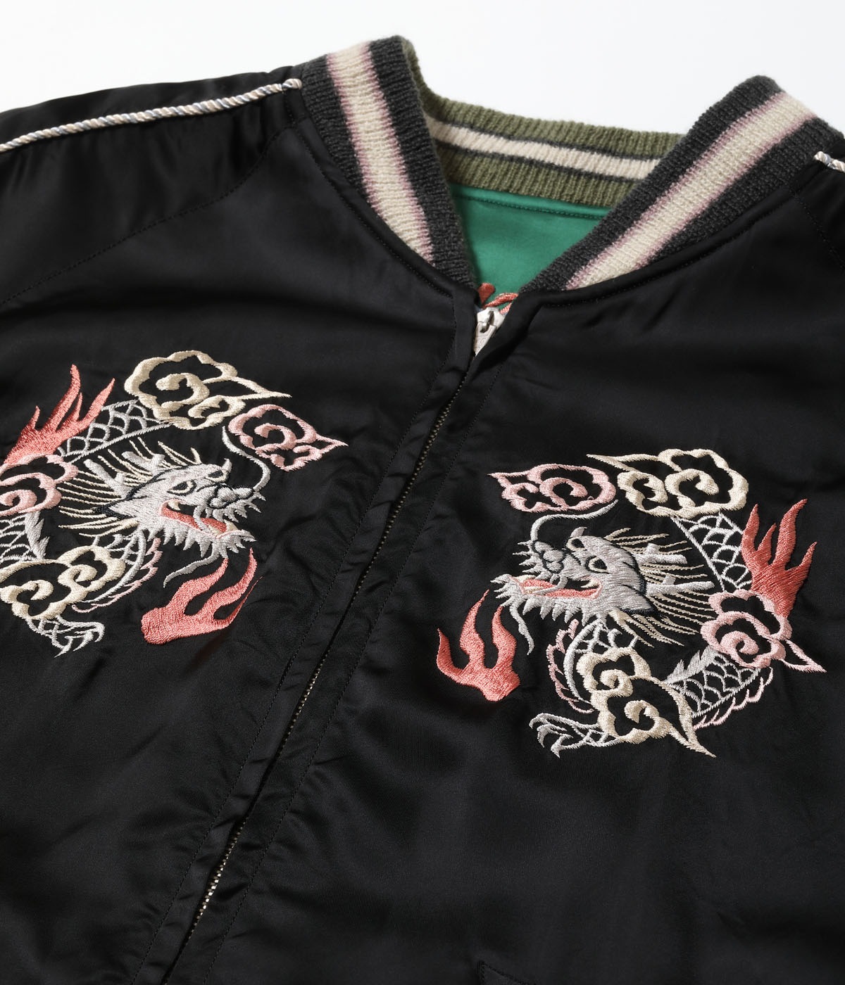 Lot No. TT15619-119 / Early 1950s Style Acetate Souvenir Jacket ��KOSHO & CO.�� Special Edition ��SILVER DRAGON�� �� ��TANGLED DRAGONS��
