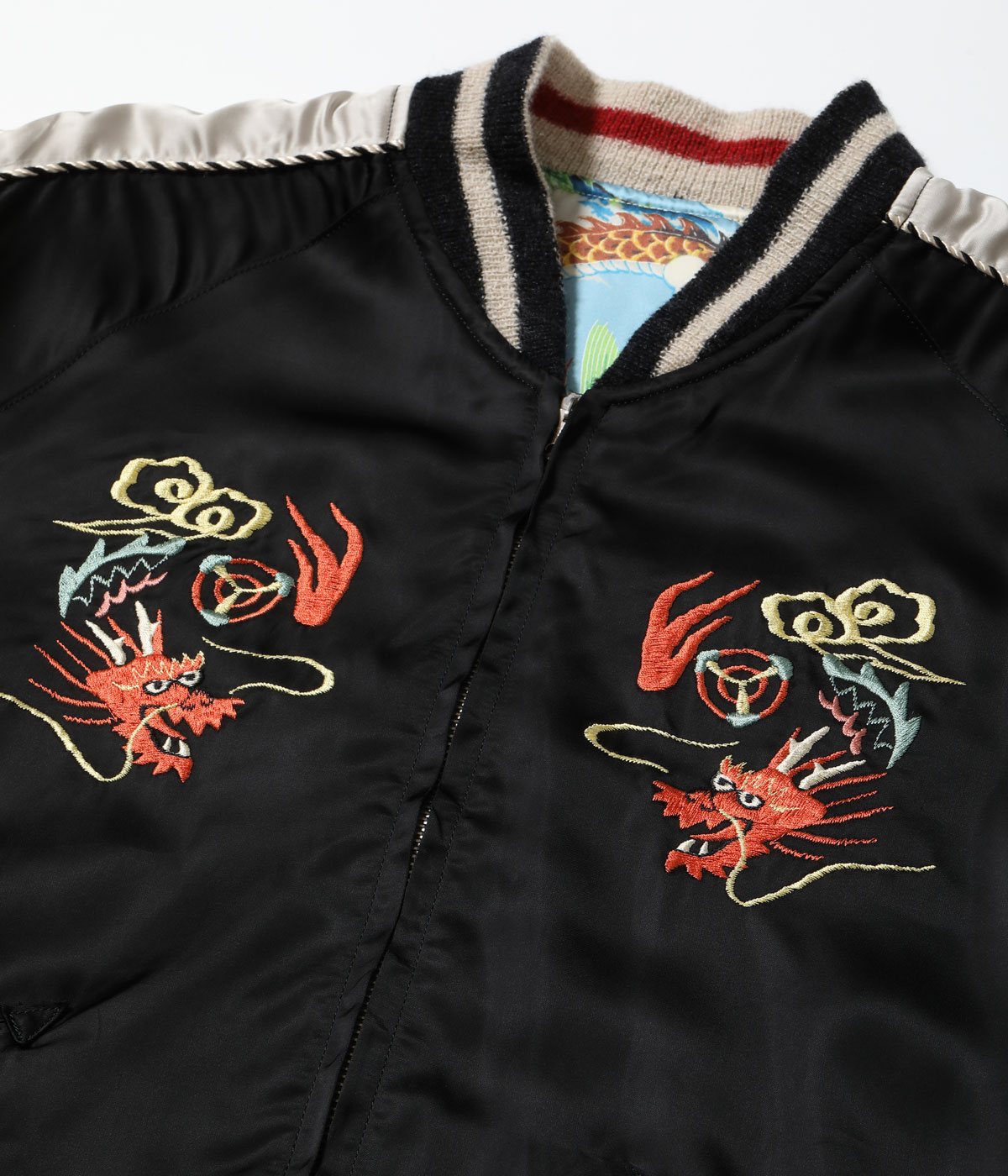 2026ǯ��������ͽ�� / Lot No. TT15915-119 / Late 1940s Style Acetate Souvenir Jacket ��KOSHO & CO.�� Special Edition (Hand Print) ��JAPAN MAP�� �� ��EAGLE, TIGER & DRAGON (HAND PRINT)��