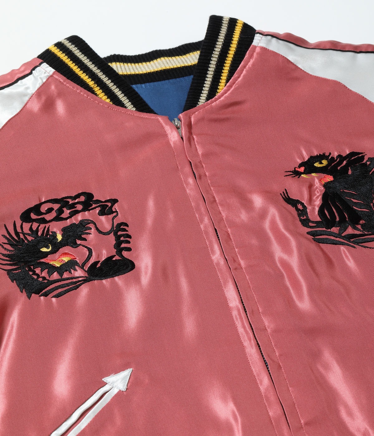Lot No. TT15542-125 / Mid 1950s Style Acetate Souvenir Jacket ��ROARING TIGER�� �� ��BLACK DRAGON��