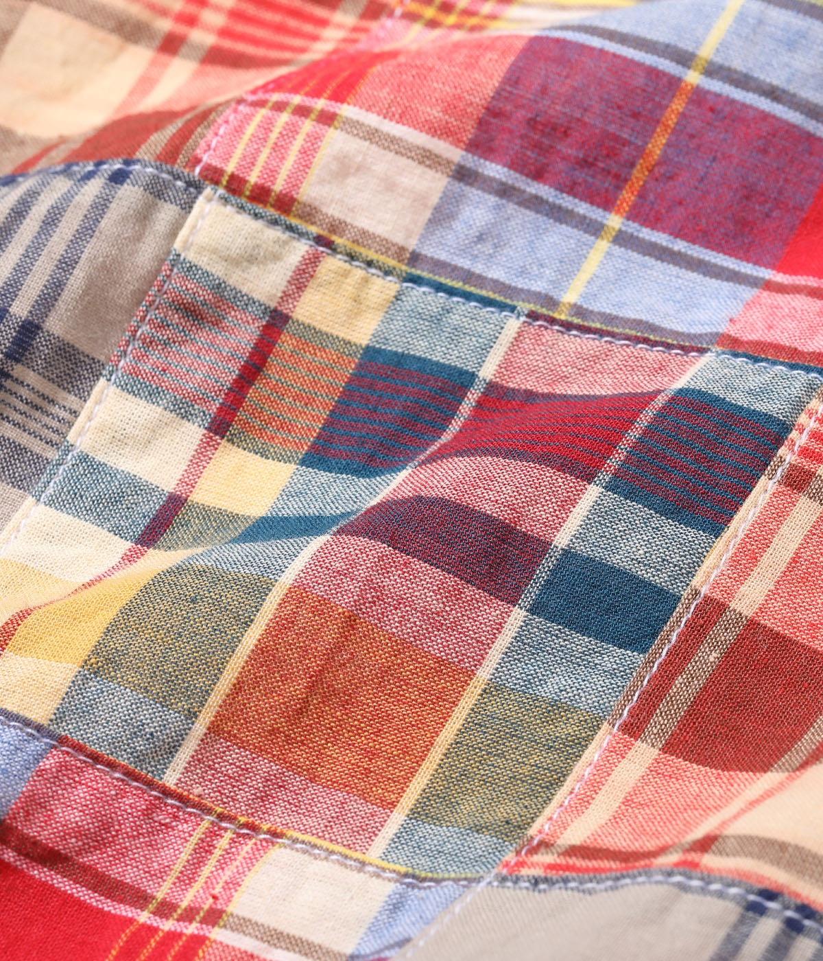 Lot No. SC39300 / MADRAS CHECK PATCHWORK OPEN SHIRT