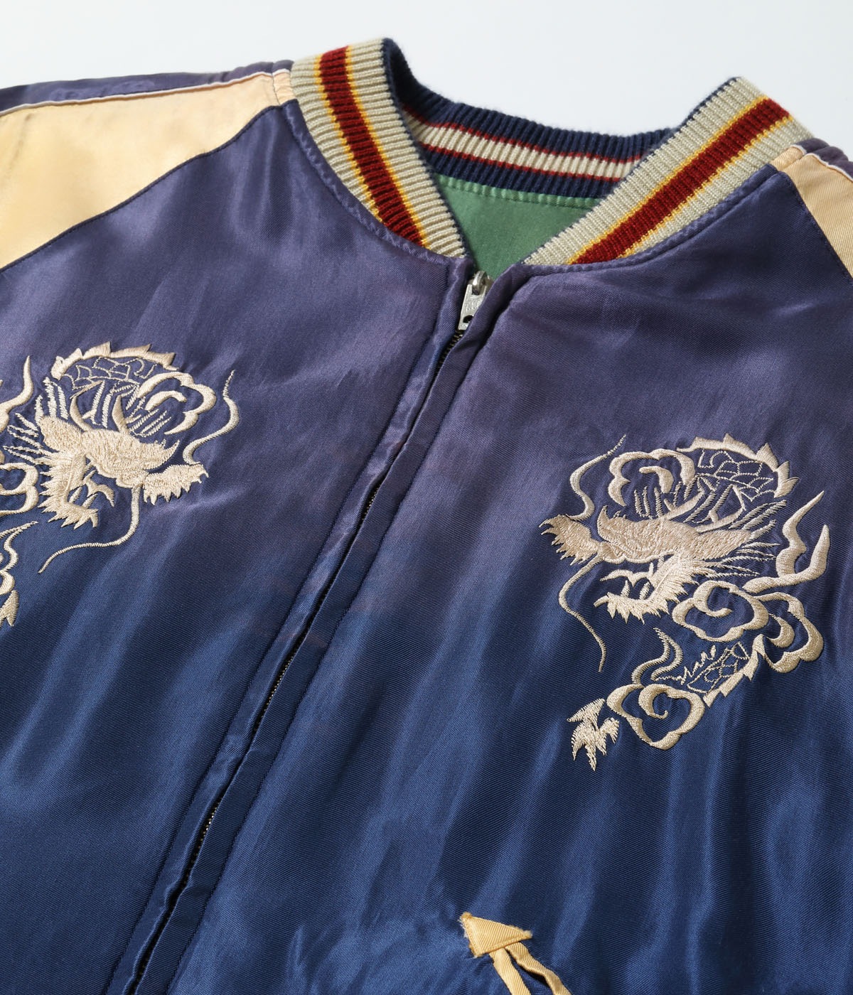 Lot No. TT15710-145 / Early 1950s Style Acetate Souvenir Jacket ��TIGER HEAD�� �� ��JAPAN MAP�� (AGING MODEL)