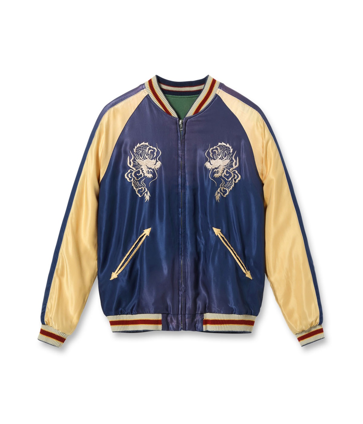 Lot No. TT15710-145 / Early 1950s Style Acetate Souvenir Jacket ��TIGER HEAD�� �� ��JAPAN MAP�� (AGING MODEL)