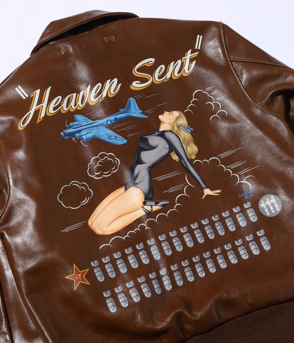 Lot No. BR80639 / Type A-2 BUZZ RICKSON'S 30th ANNIVERSARY MODEL UNITED SHEEP LINED CLOTHING CO. Heaven Sent BACK PAINT