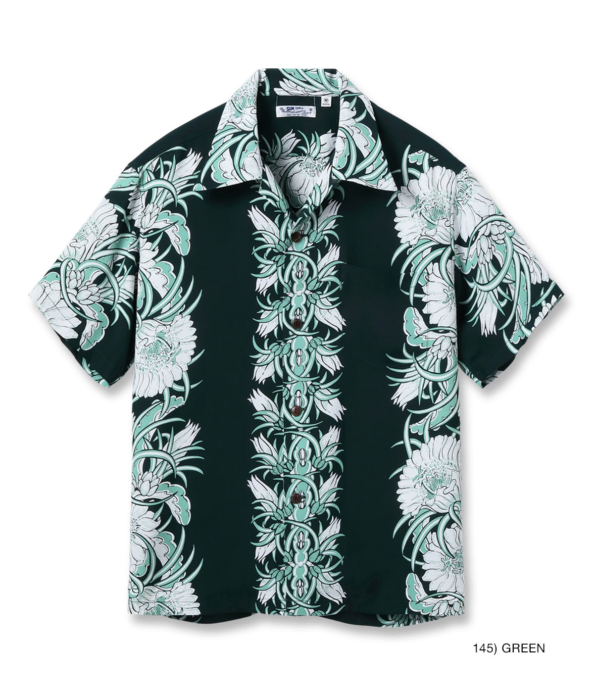 Lot No. SS39612 / RAYON HAWAIIAN SHIRT ��NIGHT BLOOMING CEREUS BORDER��
