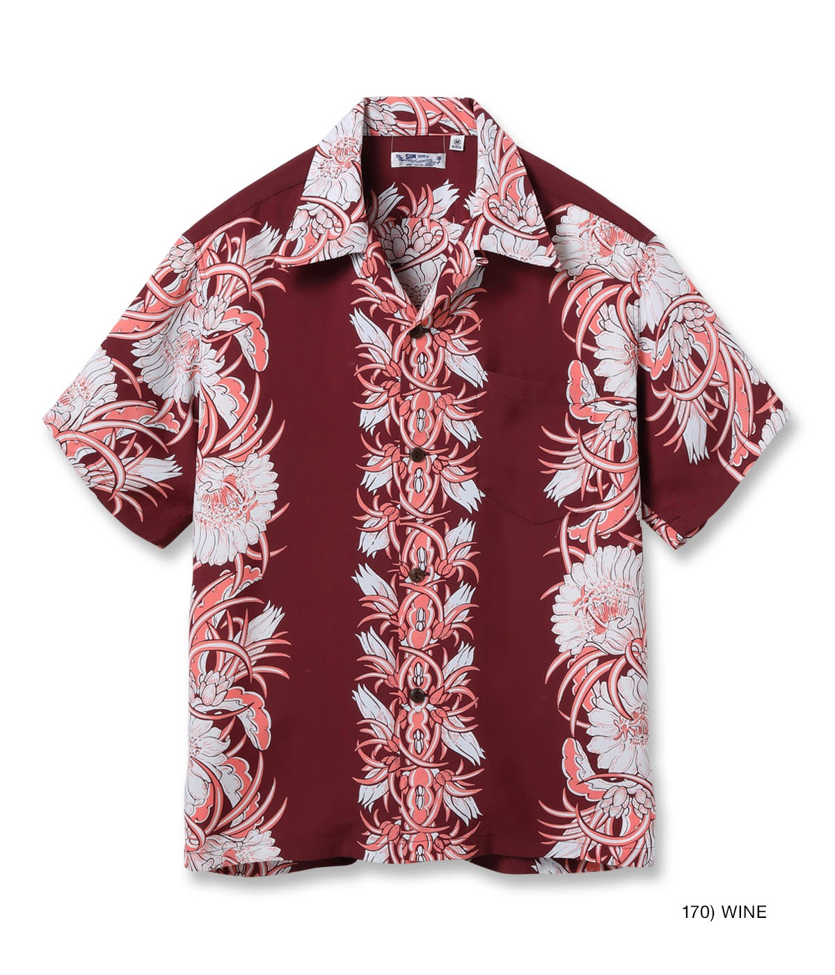Lot No. SS39612 / RAYON HAWAIIAN SHIRT ��NIGHT BLOOMING CEREUS BORDER��