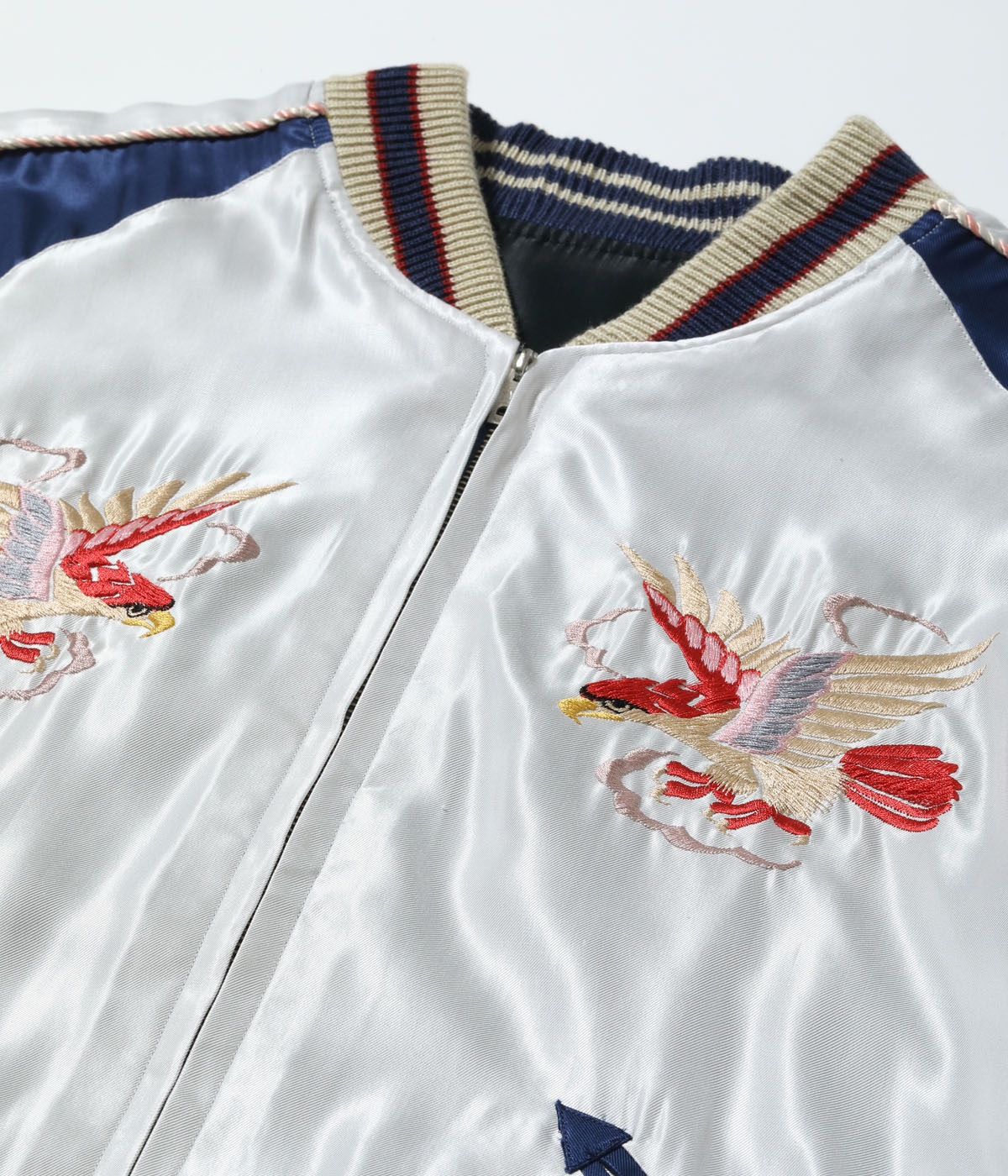 Lot No. TT15542-190 / Early 1950s Style Acetate Souvenir Jacket RED EAGLE  TIGER HEAD