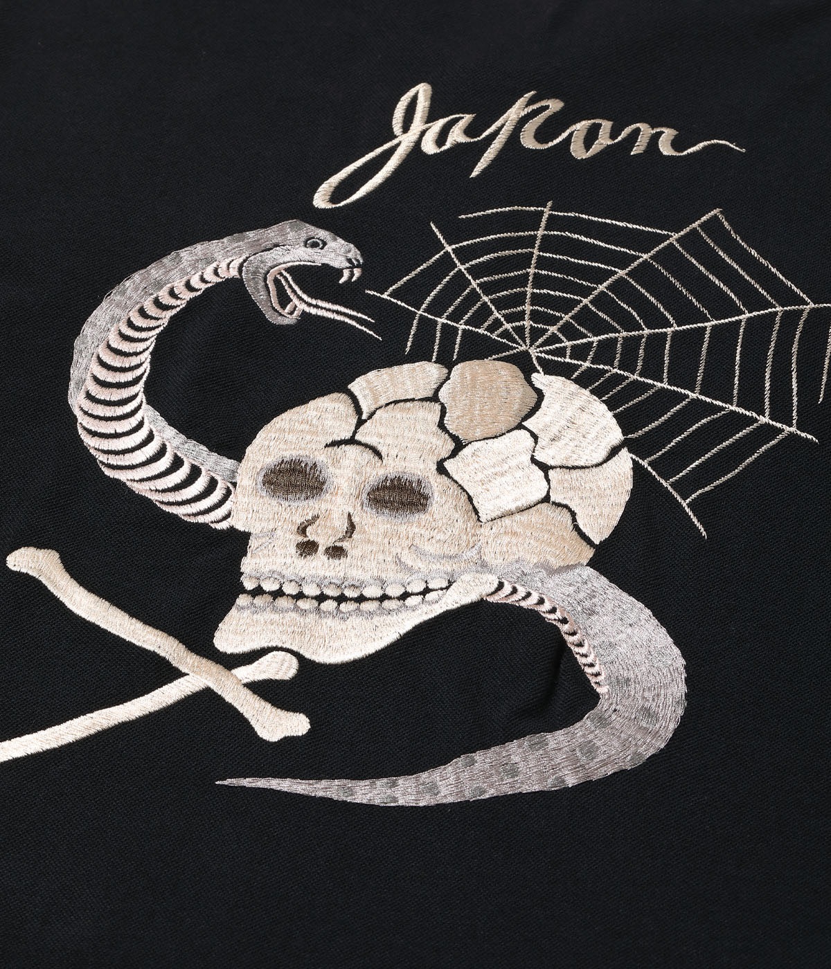 Lot No. TT79746 / SUKA POLO SHIRT EMBROIDERED ��SKULL & SNAKE��