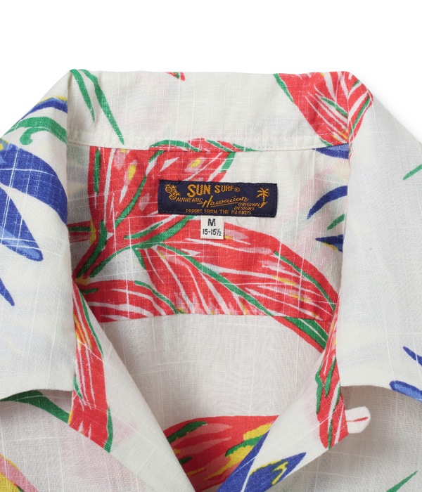 Lot No. SS38687 / COTTON LINEN SLUBYARN OPEN SHIRTS ��BIRD OF PARADISE��