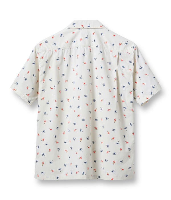 Lot No. SS38406 / COTTON TWILL REGULAR COLLAR SHIRT ��HULA & PALM TREE��