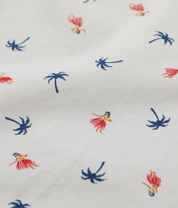 Lot No. SS38406 / COTTON TWILL REGULAR COLLAR SHIRT ��HULA & PALM TREE��