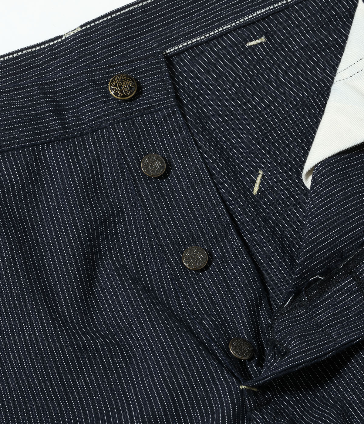 Lot No. SC42535 / FICTION ROMANCE 8oz. INDIGO STRIPE WORK PANTS