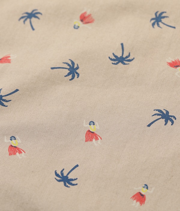 Lot No. SS38406 / COTTON TWILL REGULAR COLLAR SHIRT HULA & PALM TREE