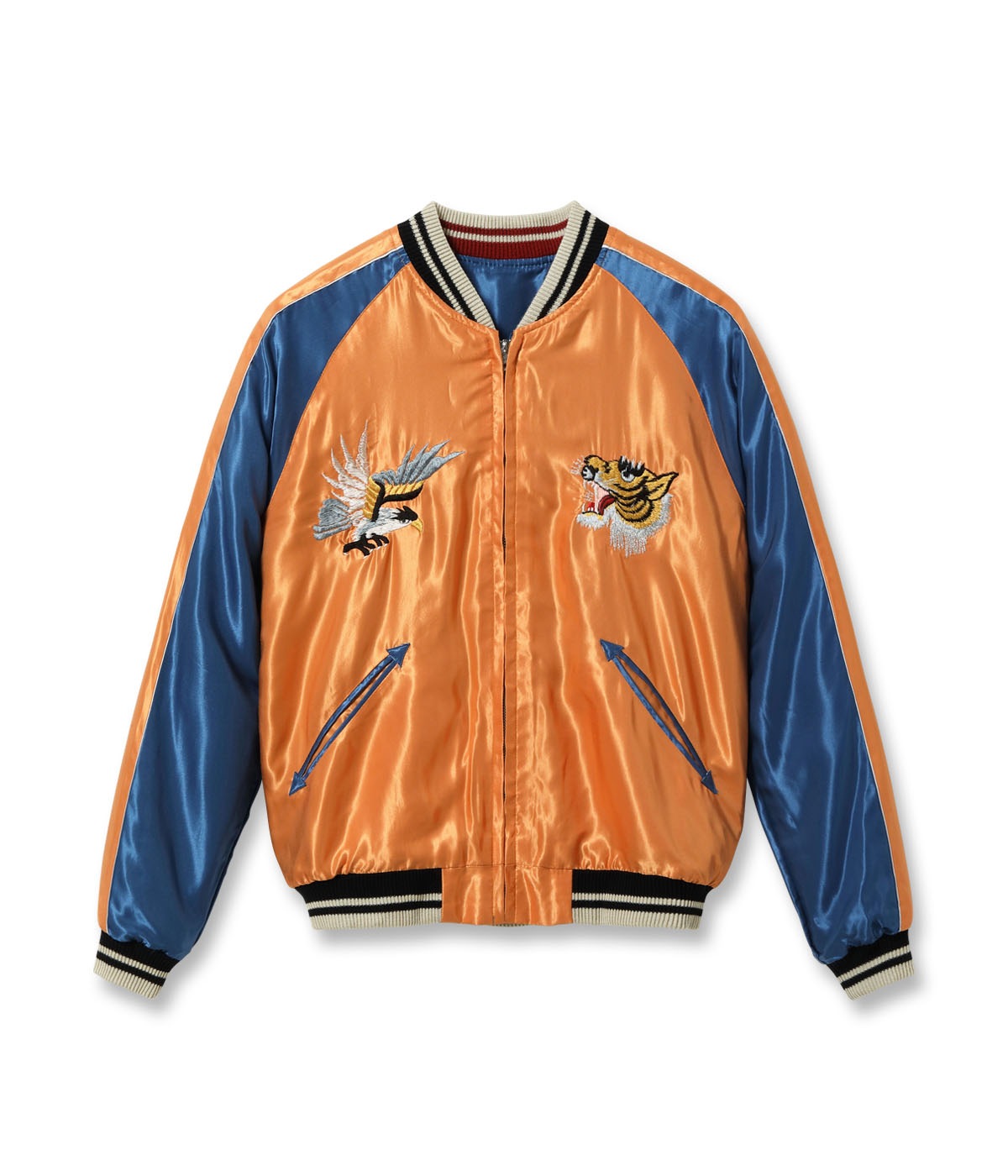 Lot No. TT15877-125 / Mid 1950s Style Acetate Souvenir Jacket ��TIGER HEAD�� �� ��JAPAN MAP��