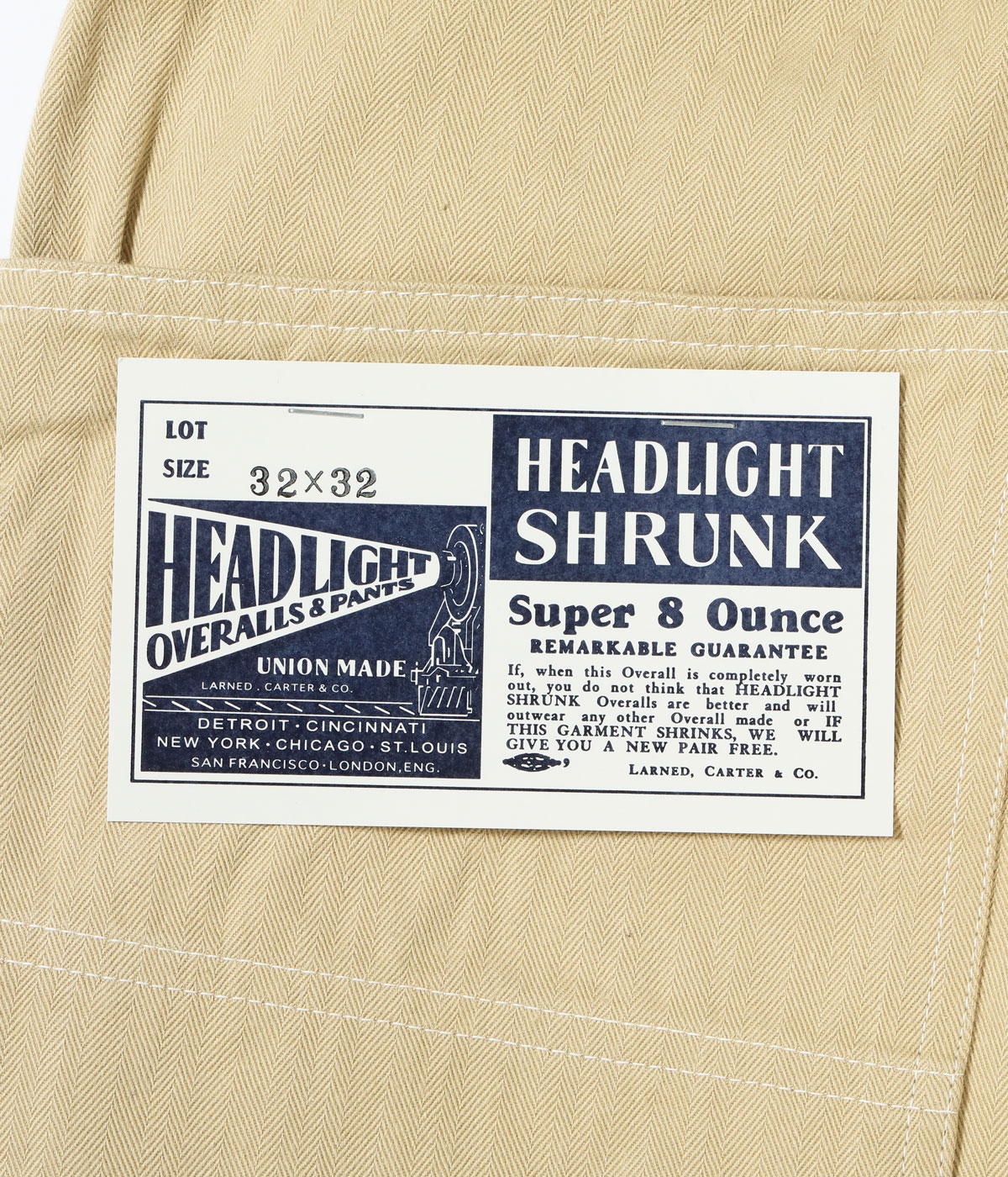 Lot No. HD42656 / HEADLIGHT 10oz. RANDOM HBT WORK DUNGAREES