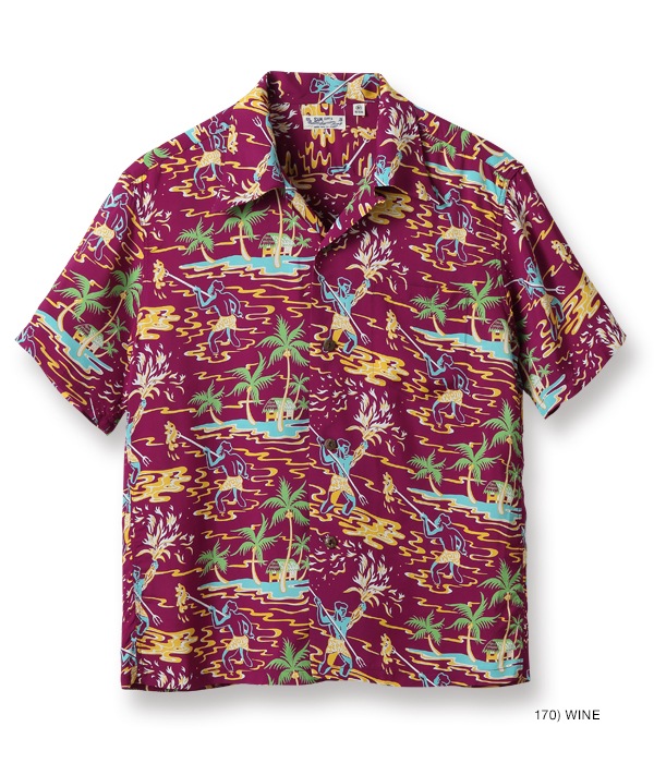 Lot No. SS38316 / RAYON HAWAIIAN SHIRT TORCH FISHERMAN