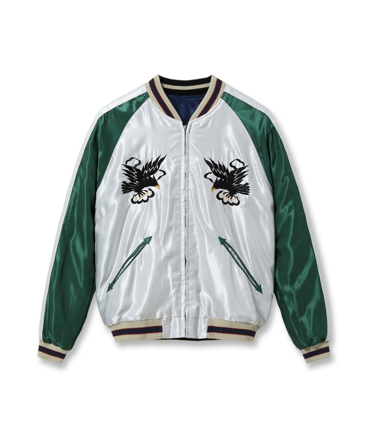 Lot No. TT15877-128 / Late 1950s Style Acetate Souvenir Jacket ��HAWAII MAP�� �� ��DRAGON & TIGER��