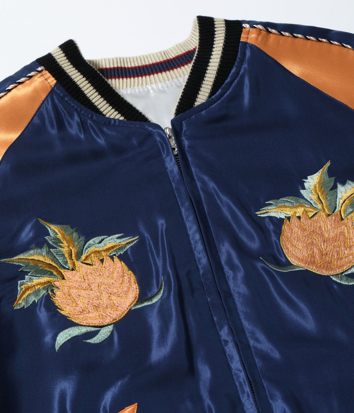 Lot No. TT15877-128 / Late 1950s Style Acetate Souvenir Jacket ��HAWAII MAP�� �� ��DRAGON & TIGER��