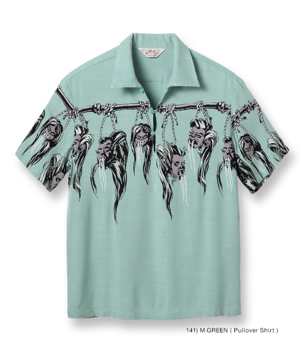 Lot No. SH38623 / HOPSACK RAYON PULLOVER SHIRT SHRUNKEN HEAD