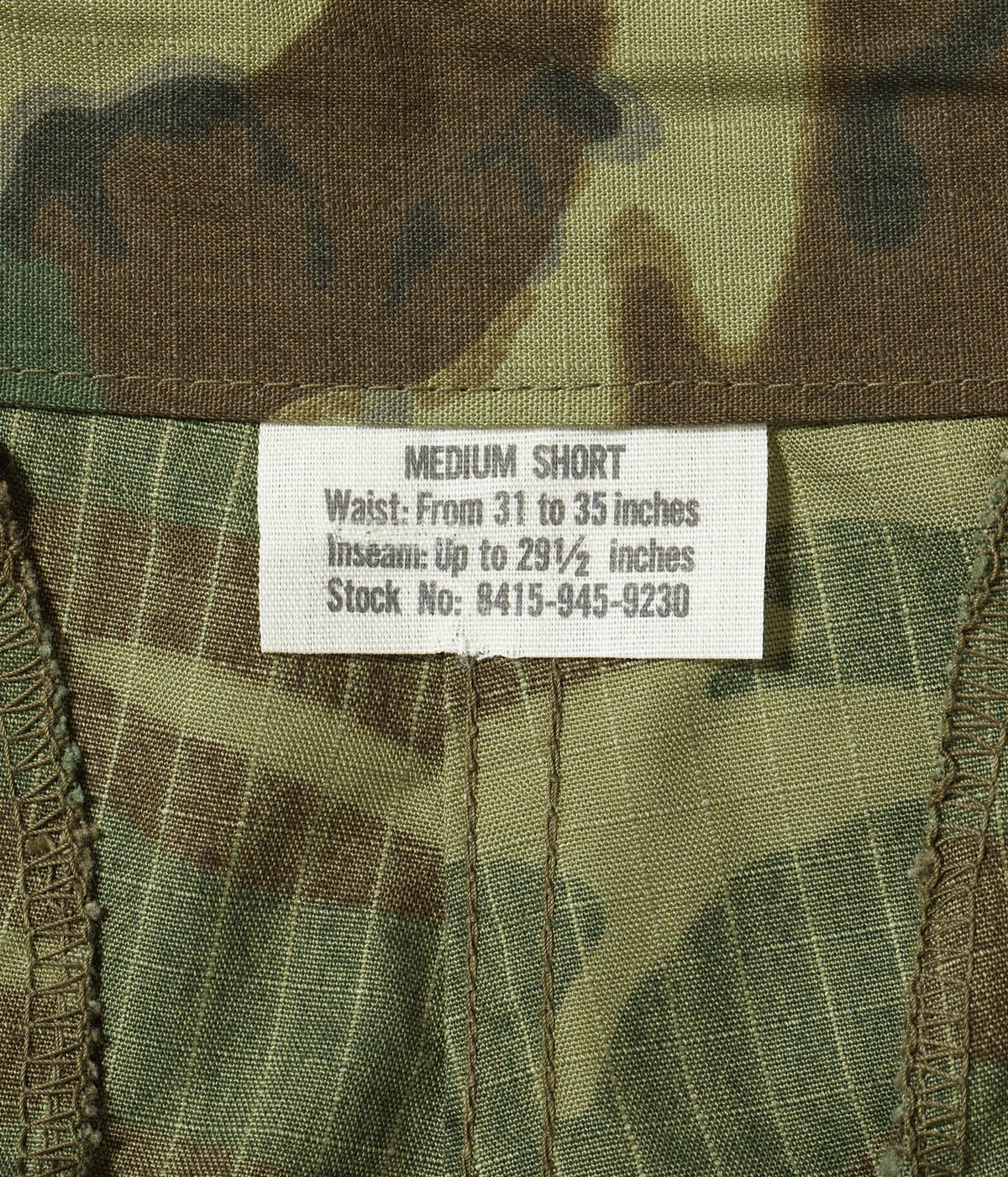 Lot No. BR42528 / TROUSERS, MAN'S, CAMOUFLAGE COTTON, WIND RESISTANT POPLIN, CLASS 2