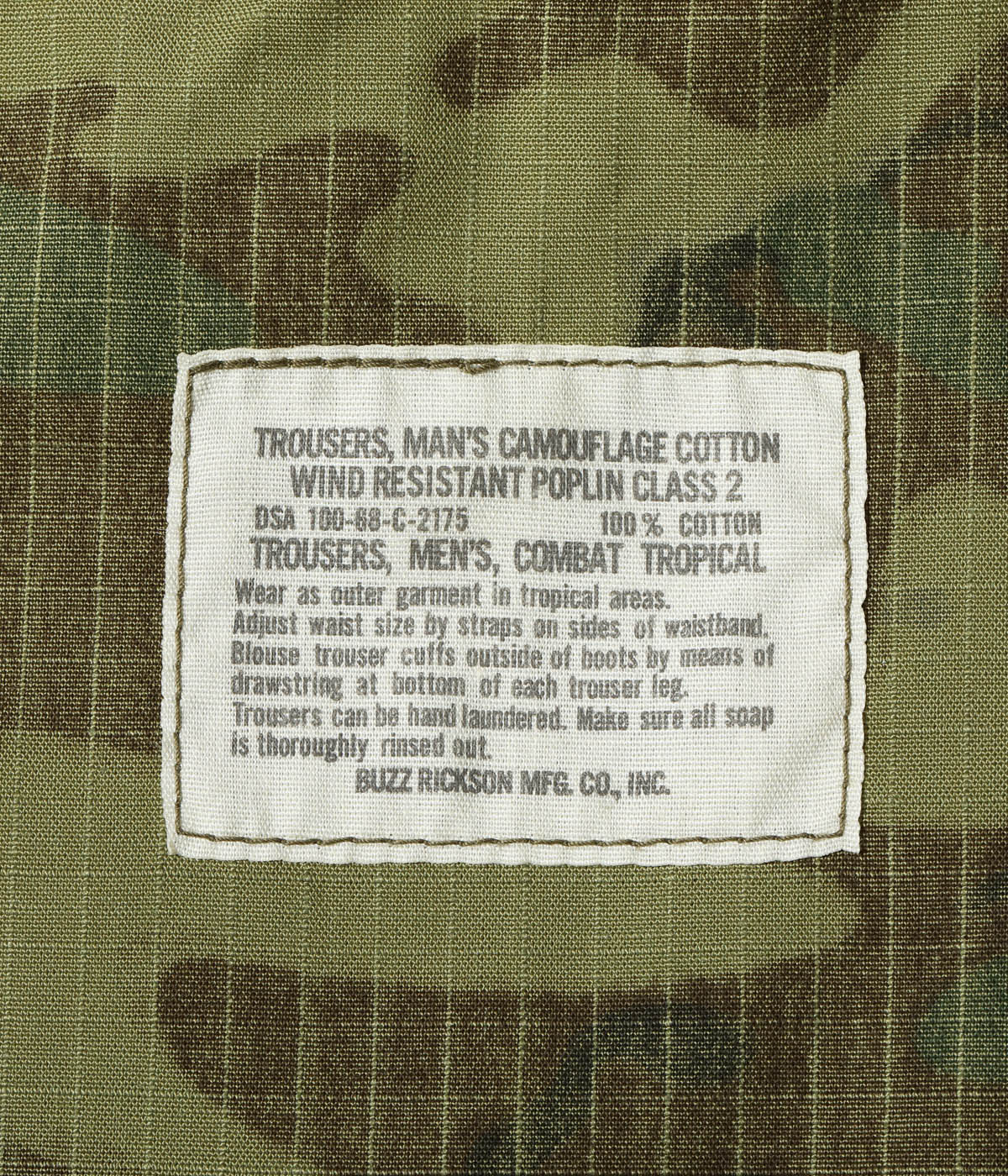 Lot No. BR42528 / TROUSERS, MAN'S, CAMOUFLAGE COTTON, WIND RESISTANT POPLIN, CLASS 2