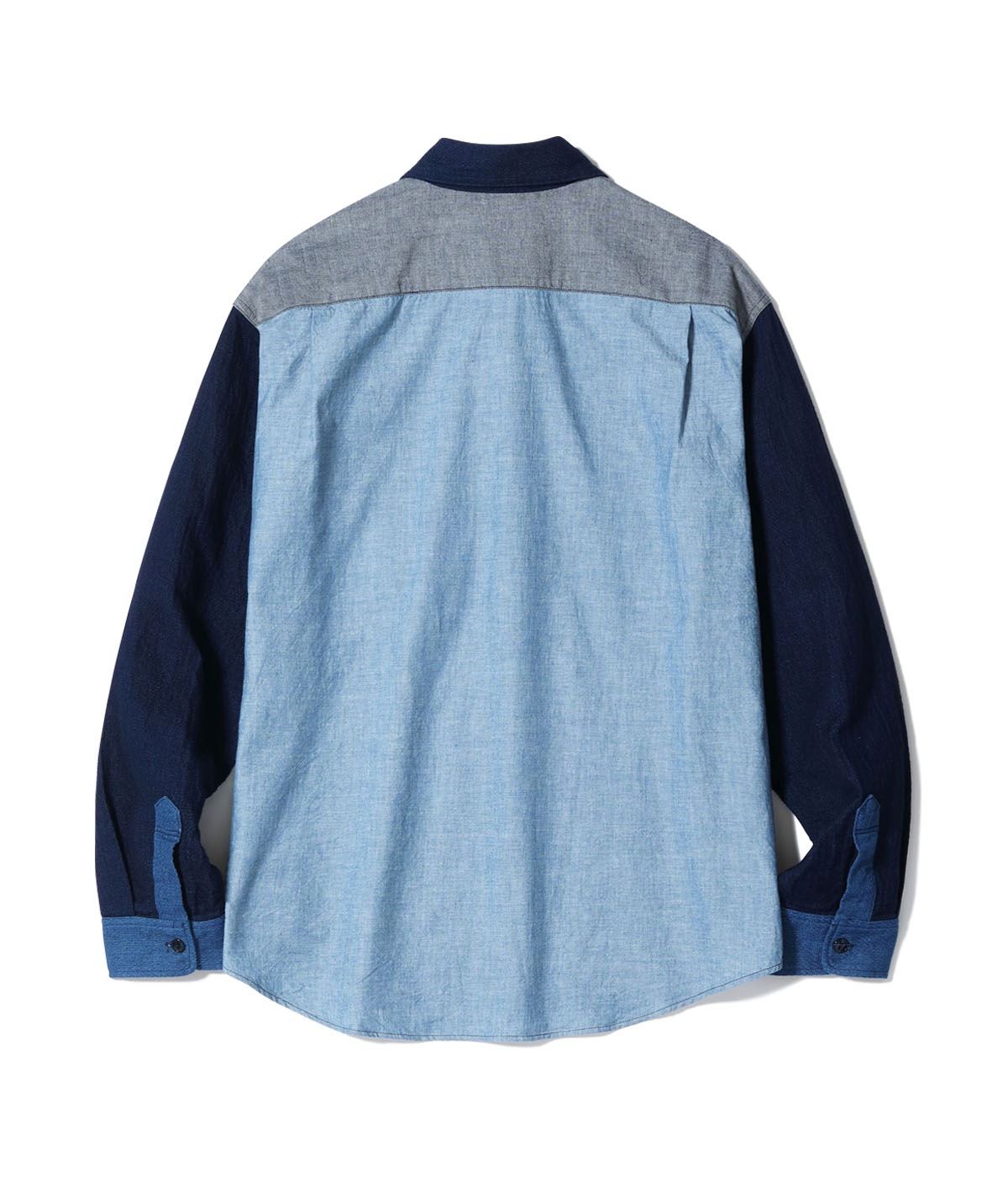 Lot No. SC29522 / INDIGO CHAMBRAY �� INDIGO DOBBY CLOTH CRAZY WORK SHIRT