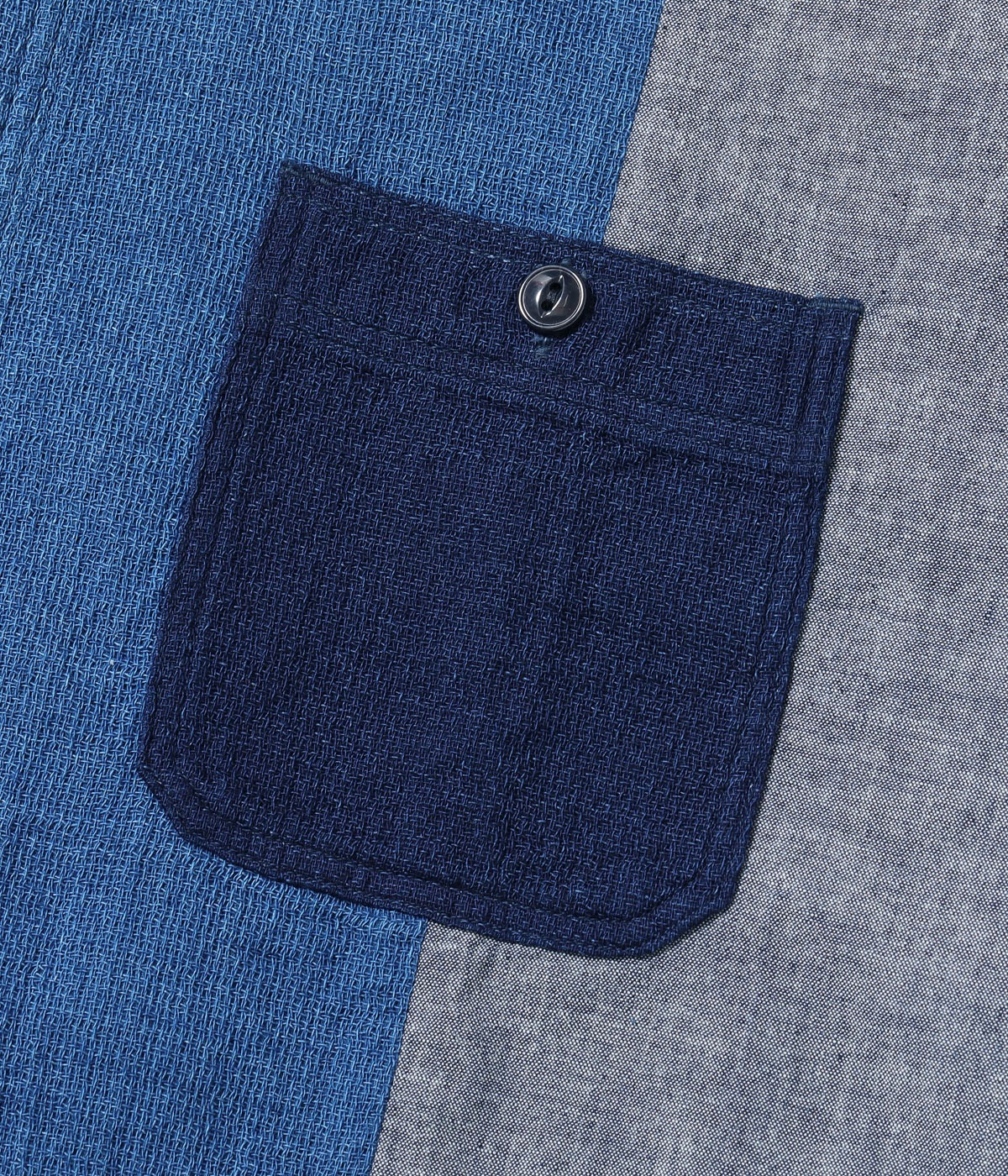 Lot No. SC29522 / INDIGO CHAMBRAY �� INDIGO DOBBY CLOTH CRAZY WORK SHIRT