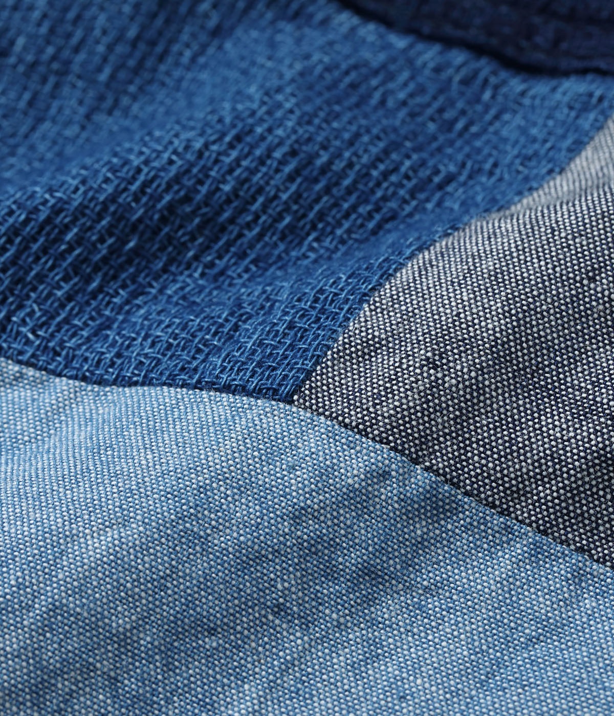 Lot No. SC29522 / INDIGO CHAMBRAY �� INDIGO DOBBY CLOTH CRAZY WORK SHIRT