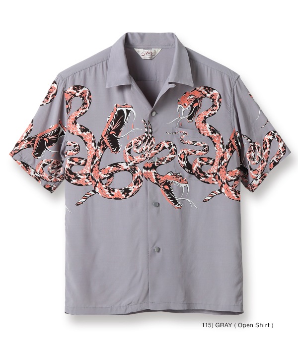 Lot No. SH38378 / HIGH DENSITY RAYON OPEN SHIRT RATTLE SNAKE