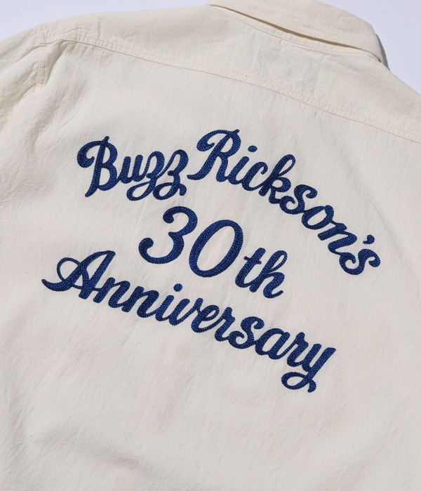 Lot No. BR29185 / WHITE CHAMBRAY WORK SHIRTS ��BUZZ RICKSON'S 30th ANNIVERSARY MODEL WITH EMBROIDERED��