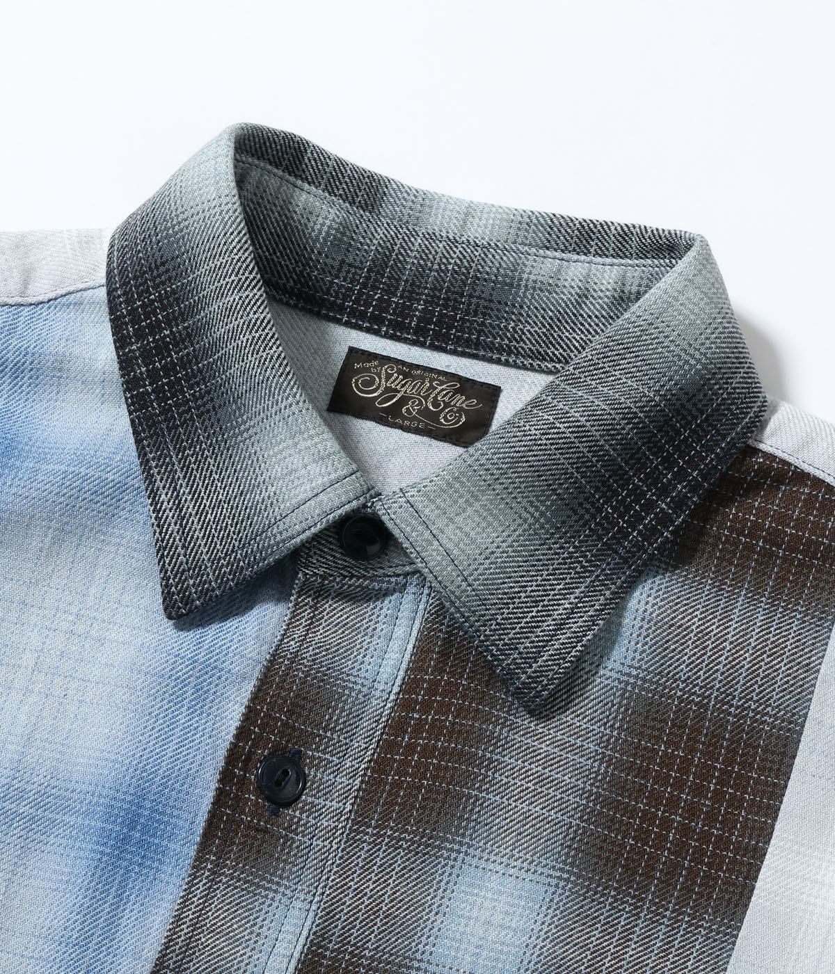 Lot No. SC29523 / INDIGO OMBRE CHECK CRAZY WORK SHIRT